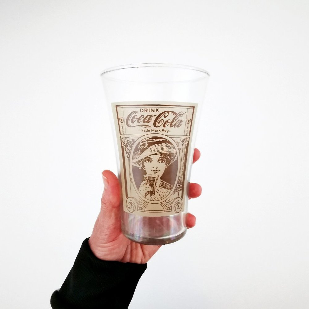Vintage Gibson Girl 80s Reproduction Coca Cola x Bonanza Promotional Glasses x 3